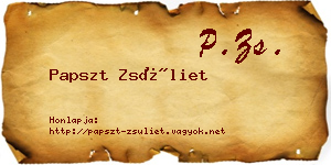 Papszt Zsüliet névjegykártya